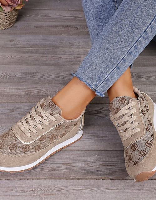 Load image into Gallery viewer, Flower Print Lace-up Sneakers Casual Fashion Lightweight Breathable Walking Running Sports Shoes Women Flats 2668south
