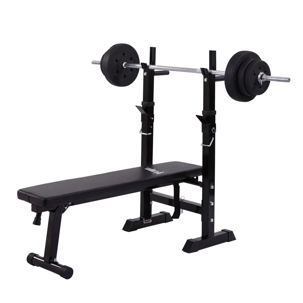 Folding Weight Bench Home Gym Adjustable Strength Training Adjustable Barbell Rack 2668south