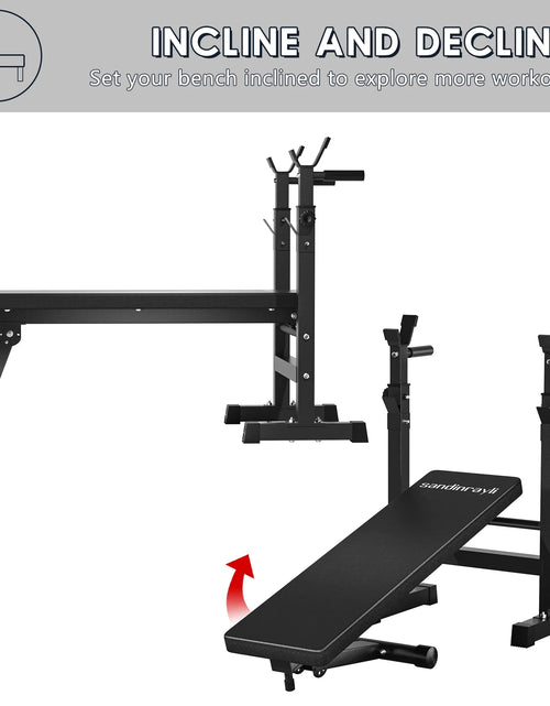 Load image into Gallery viewer, Folding Weight Bench Home Gym Adjustable Strength Training Adjustable Barbell Rack 2668south
