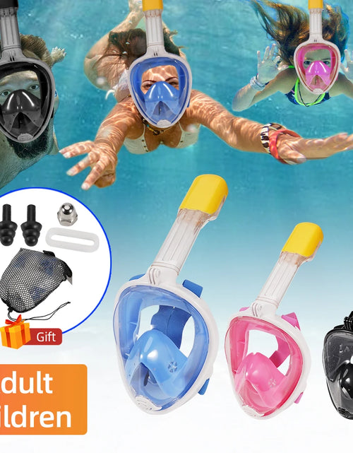 Load image into Gallery viewer, Full Face Snorkel Mask Snorkeling Swimming Diving Mask Wide View Anti-Fog Anti-Leak Safe Breathing System for Adult Kids Gift 2668south
