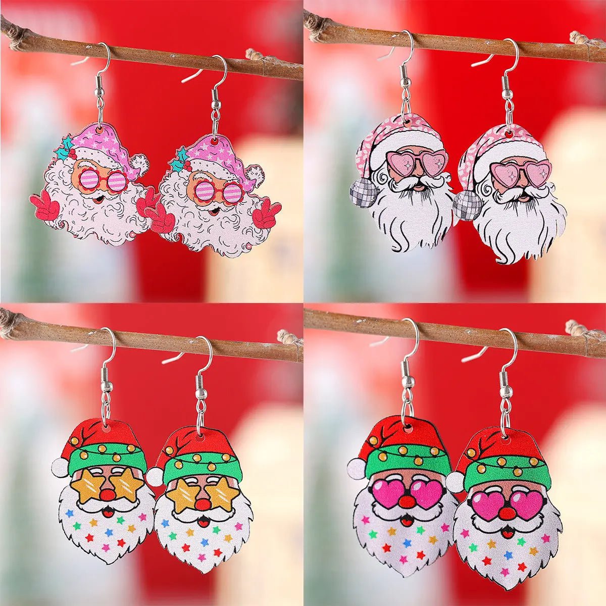 Funny Santa Claus Earrings Christmas Pendant Earrings Gift 2668south