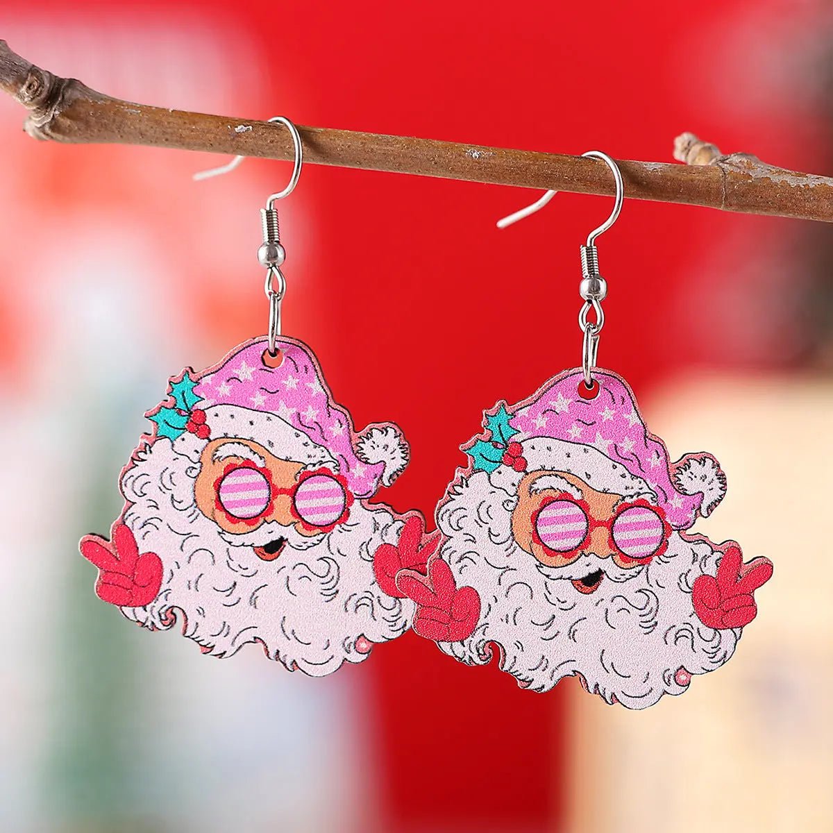 Funny Santa Claus Earrings Christmas Pendant Earrings Gift 2668south