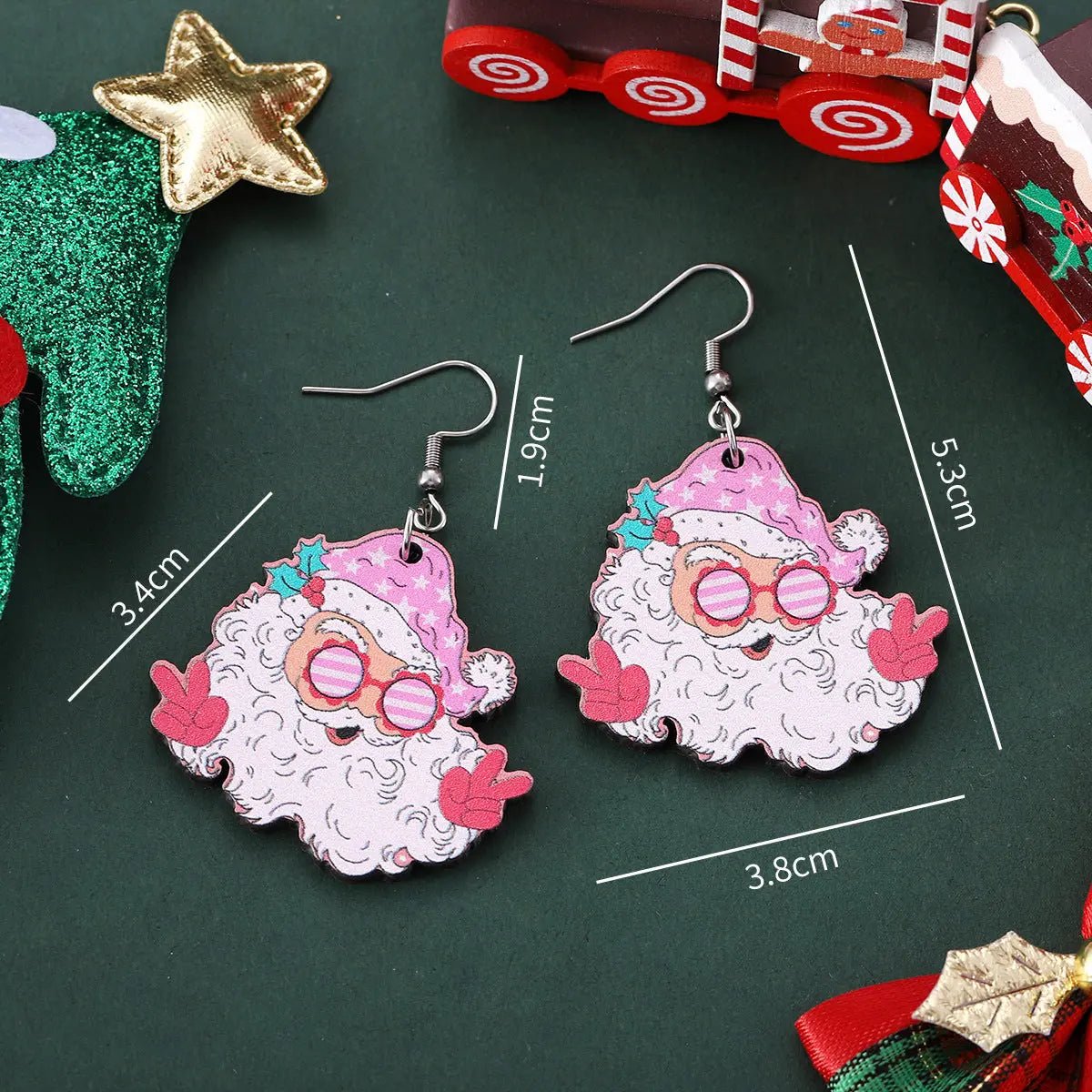 Funny Santa Claus Earrings Christmas Pendant Earrings Gift 2668south