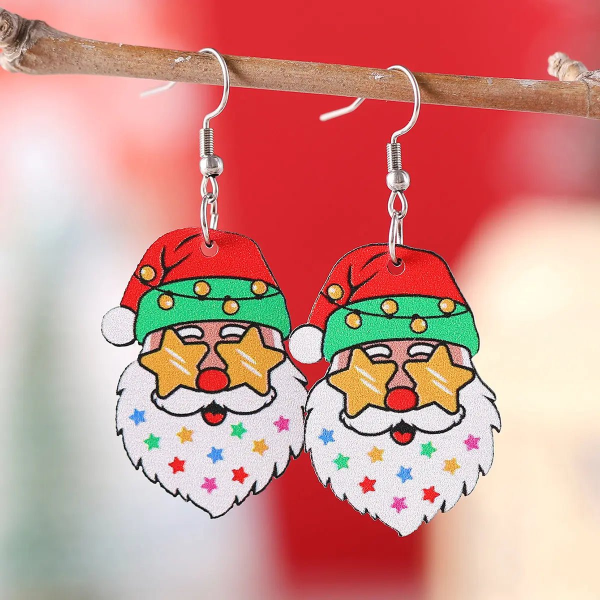 Funny Santa Claus Earrings Christmas Pendant Earrings Gift 2668south