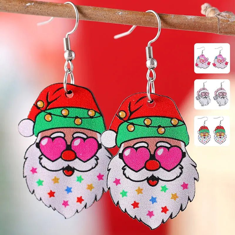 Funny Santa Claus Earrings Christmas Pendant Earrings Gift 2668south