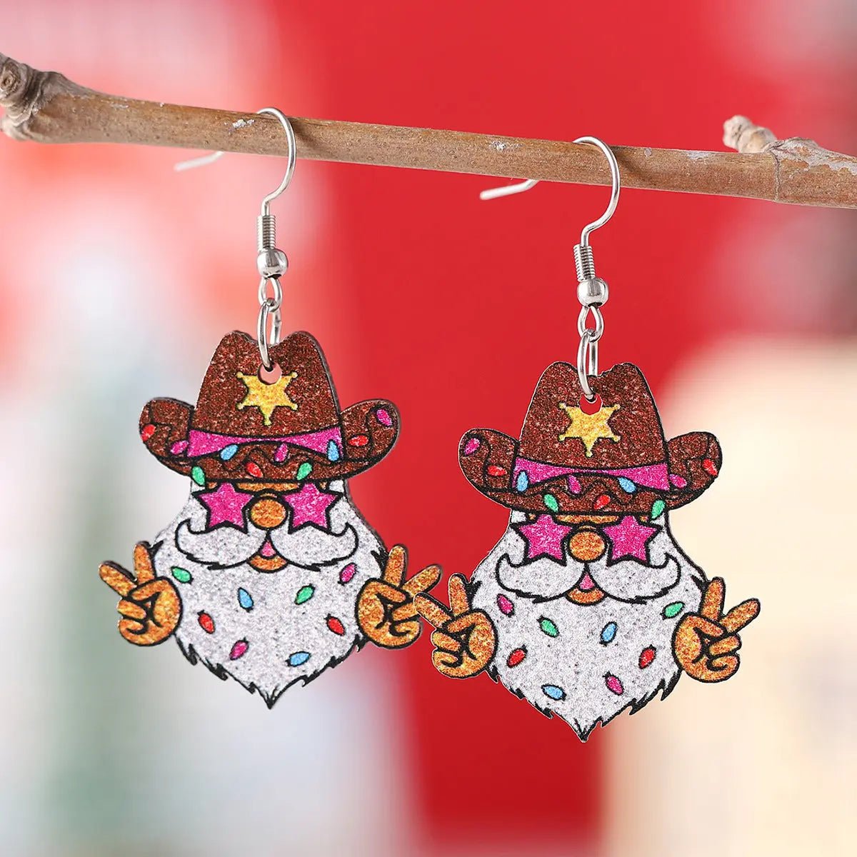 Funny Santa Claus Earrings Christmas Pendant Earrings Gift 2668south