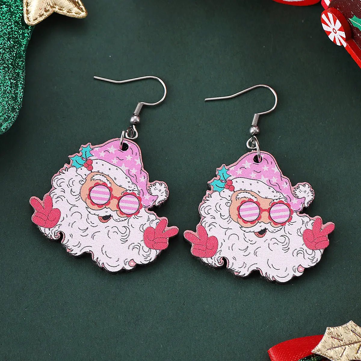 Funny Santa Claus Earrings Christmas Pendant Earrings Gift 2668south