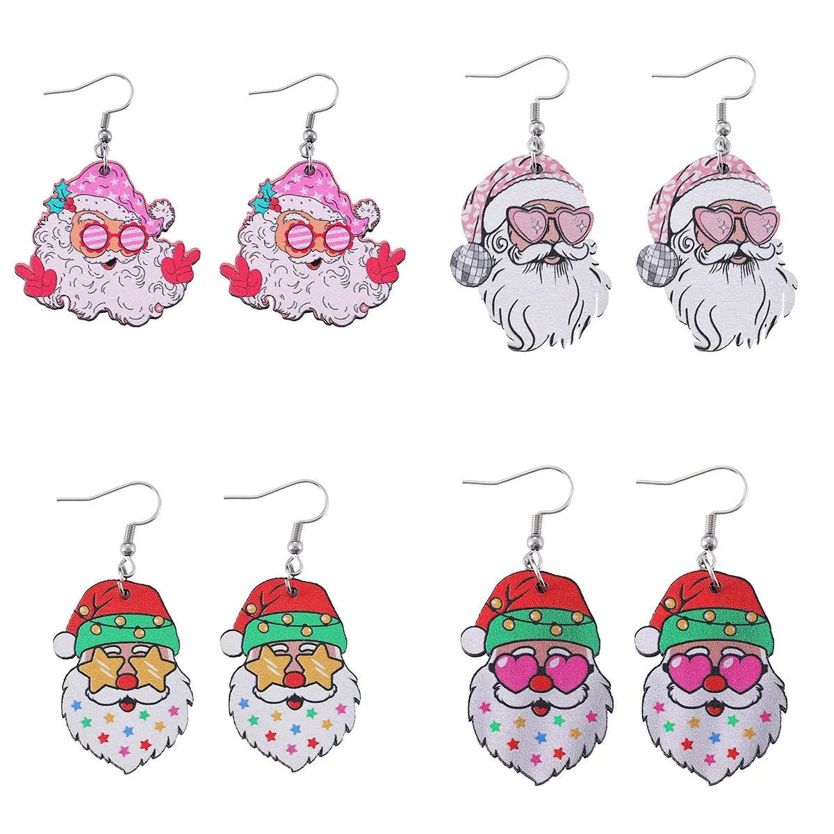 Funny Santa Claus Earrings Christmas Pendant Earrings Gift 2668south