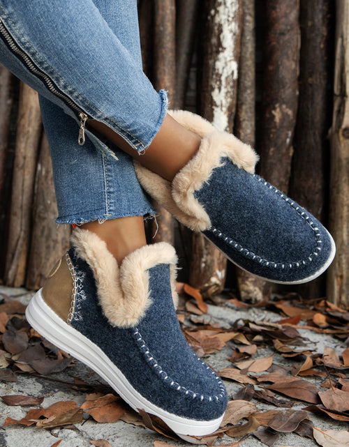 Load image into Gallery viewer, Furry Suede Round Toe Flat Sneakers 2668south
