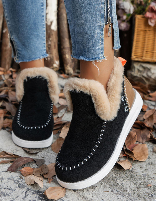 Load image into Gallery viewer, Furry Suede Round Toe Flat Sneakers 2668south
