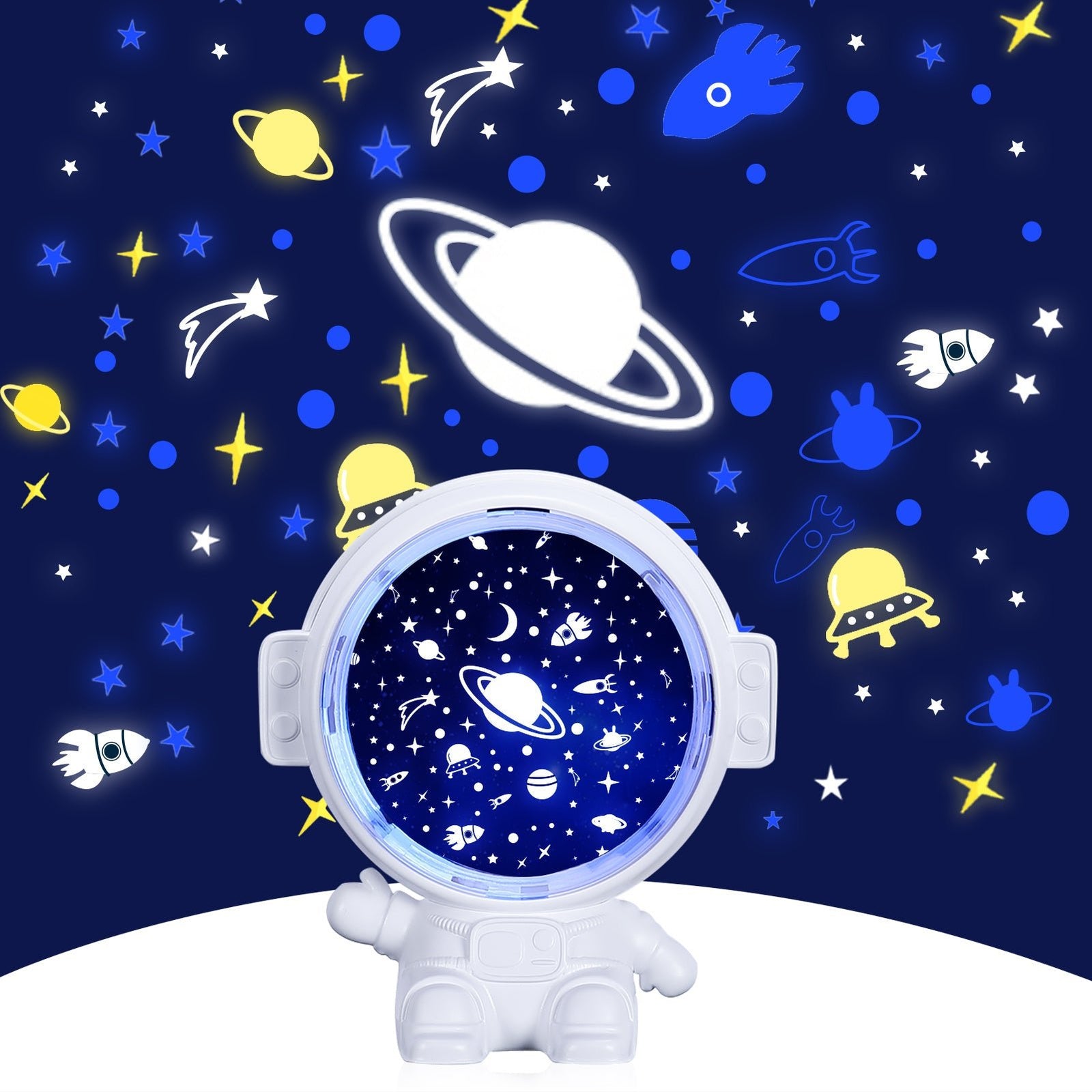 Galaxy Star Projector Starry Sky Night Light Astronaut Lamp Room Decr Gift Child Kids Baby Christmas Spaceman Projection 2668south