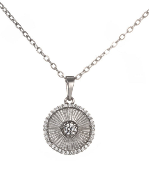 Load image into Gallery viewer, Geometric Round Striped Zircon Pendant Women 2668south
