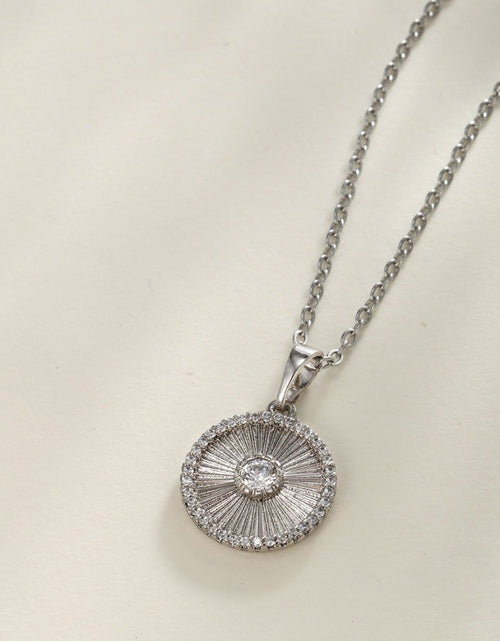 Load image into Gallery viewer, Geometric Round Striped Zircon Pendant Women 2668south
