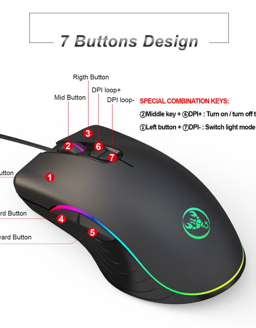 Load image into Gallery viewer, Glowing Gaming Mouse Gaming Wired Mouse 2668south
