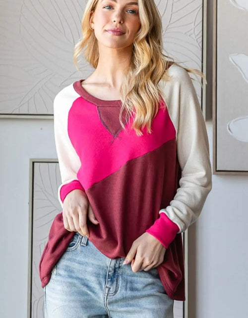 Load image into Gallery viewer, HOPELY Color Block Long Sleeve T-Shirt 2668south
