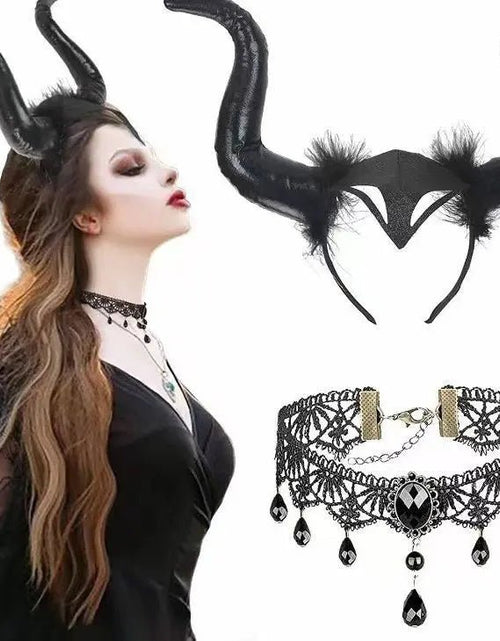 Load image into Gallery viewer, Halloween Accessories Demon Horn Headdress Demon Witch Costume Props 2668south
