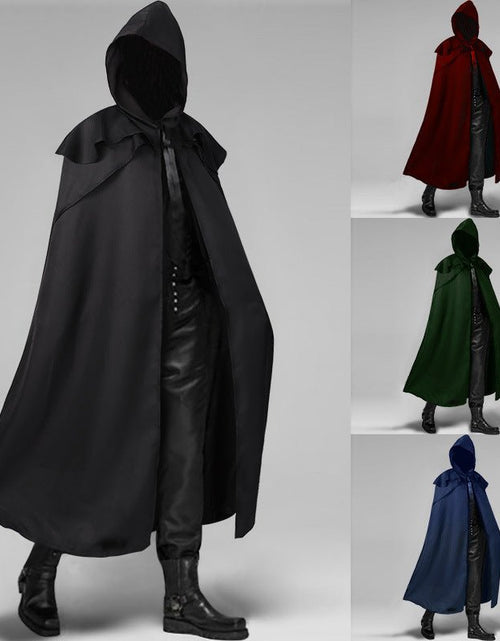 Load image into Gallery viewer, Halloween Ball Dress Up Death Cloak Medieval Hoodie Cloak 2668south
