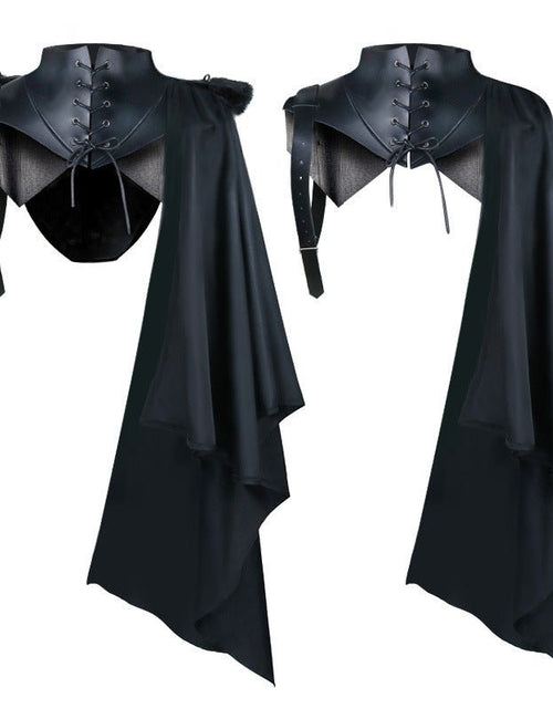 Load image into Gallery viewer, Halloween Dance Costume Death Cape Medieval Hat 2668south
