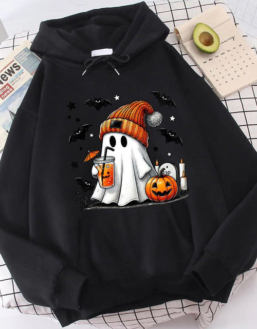 Load image into Gallery viewer, Halloween Ghost Pumpkin Bat Hoodies For Women Fashion Hooded 2668south
