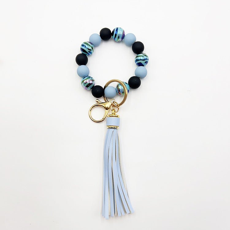 Handmade Beaded Bracelet Tassel Key Chain 2668south