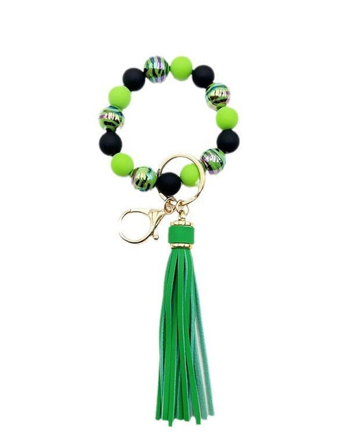 Load image into Gallery viewer, Handmade Beaded Bracelet Tassel Key Chain 2668south
