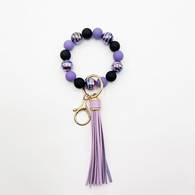 Handmade Beaded Bracelet Tassel Key Chain 2668south