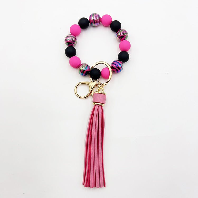 Handmade Beaded Bracelet Tassel Key Chain 2668south