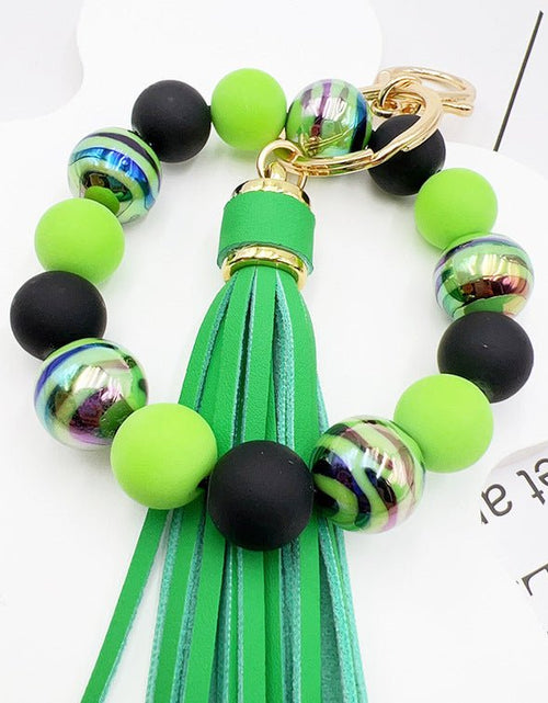 Load image into Gallery viewer, Handmade Beaded Bracelet Tassel Key Chain 2668south
