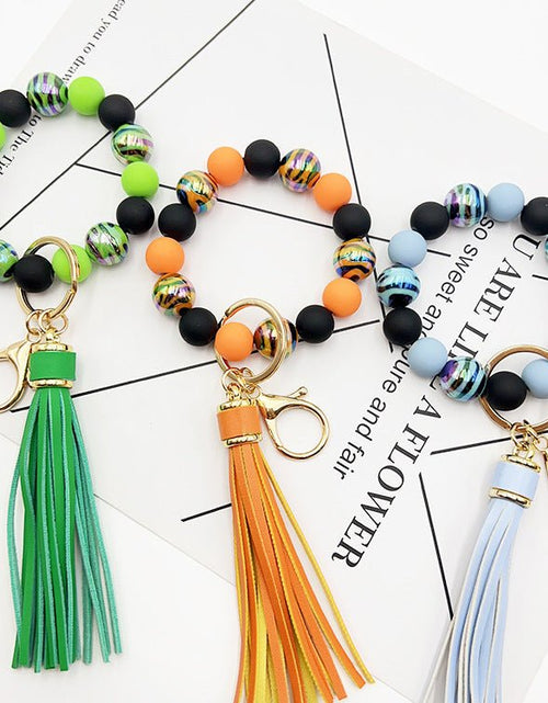 Load image into Gallery viewer, Handmade Beaded Bracelet Tassel Key Chain 2668south
