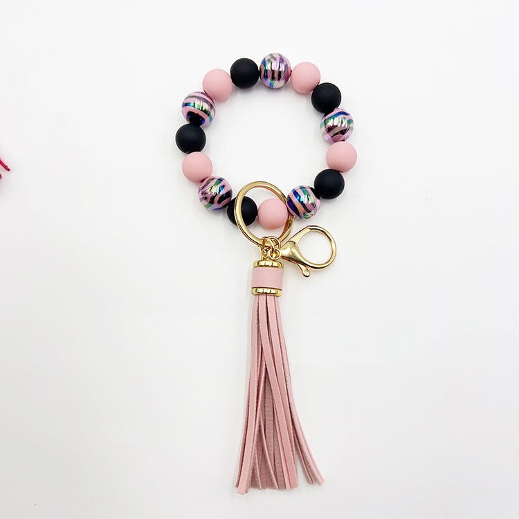 Handmade Beaded Bracelet Tassel Key Chain 2668south