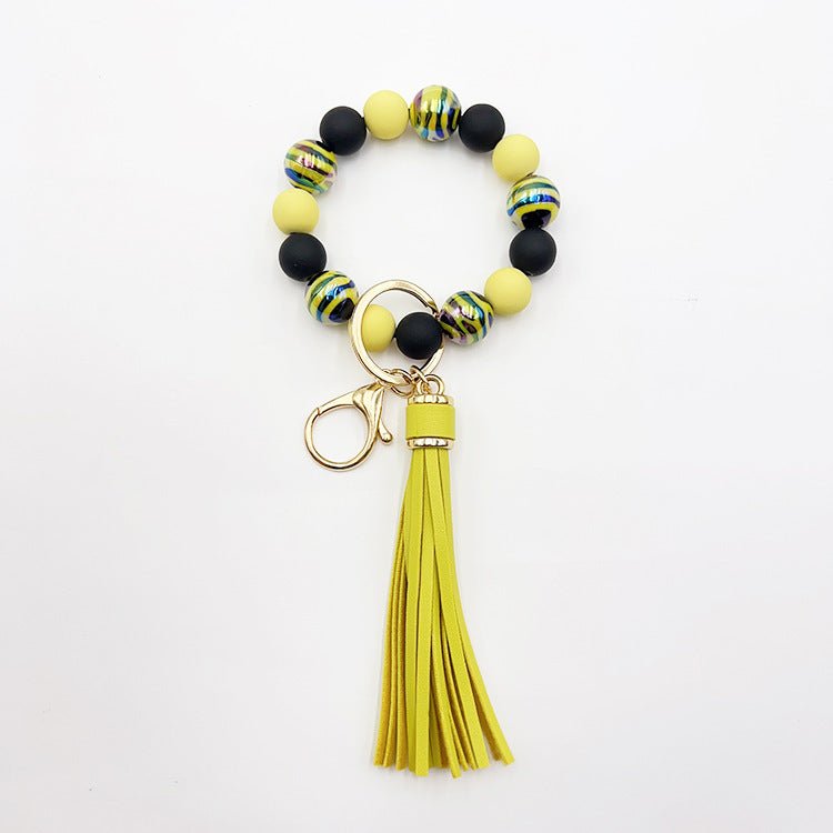 Handmade Beaded Bracelet Tassel Key Chain 2668south