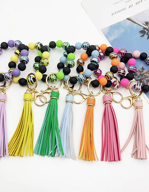 Load image into Gallery viewer, Handmade Beaded Bracelet Tassel Key Chain 2668south
