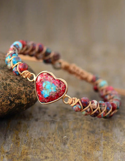 Load image into Gallery viewer, Handmade Heart Shape Natural Stone Bracelet 2668south
