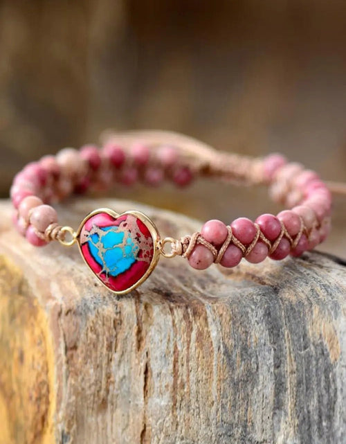 Load image into Gallery viewer, Handmade Heart Shape Natural Stone Bracelet 2668south
