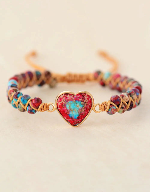 Load image into Gallery viewer, Handmade Heart Shape Natural Stone Bracelet 2668south
