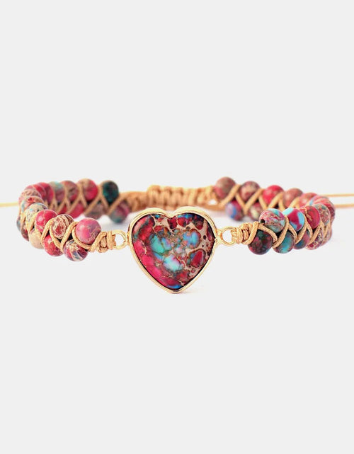 Load image into Gallery viewer, Handmade Heart Shape Natural Stone Bracelet 2668south
