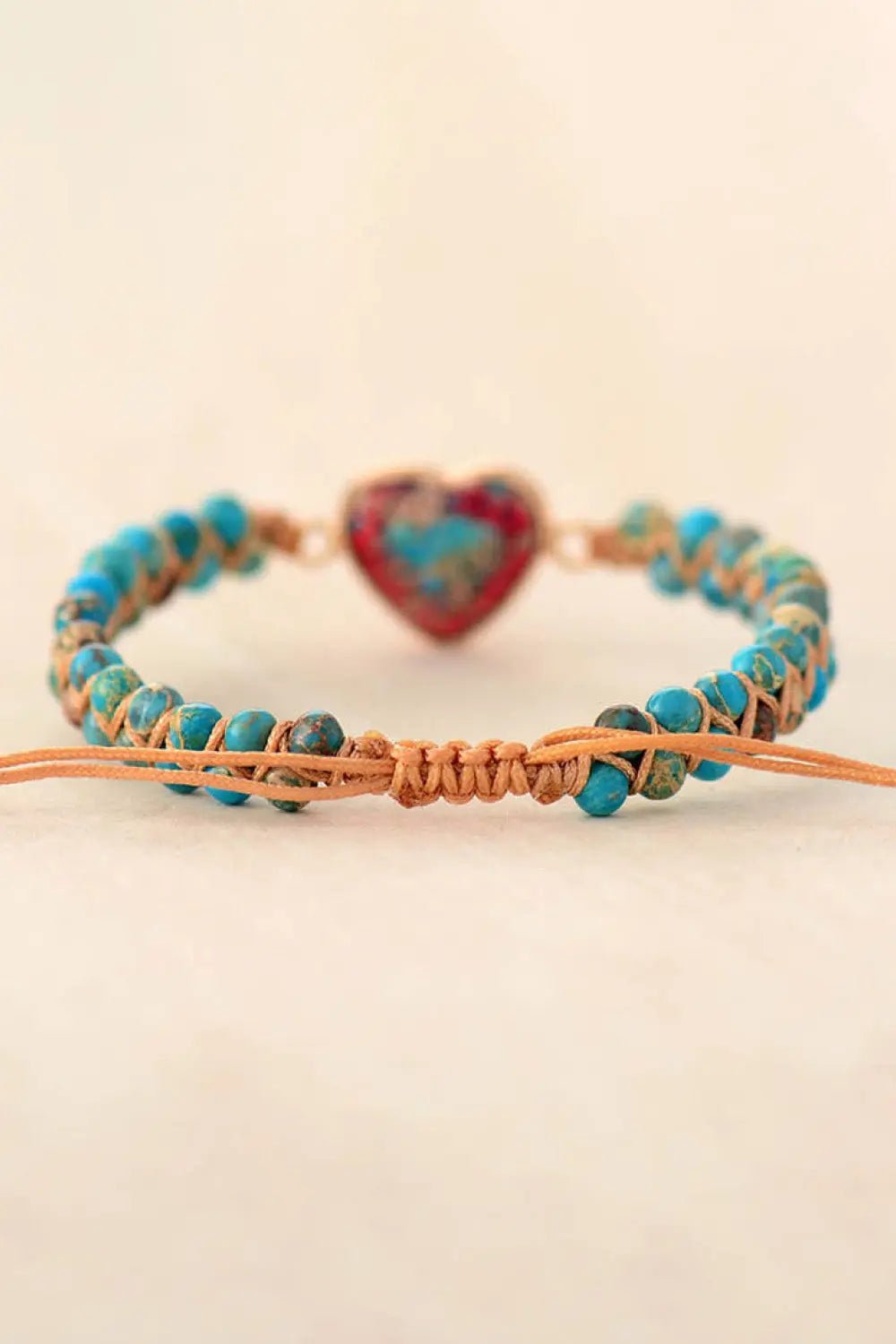 Handmade Heart Shape Natural Stone Bracelet 2668south