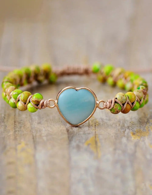 Load image into Gallery viewer, Handmade Heart Shape Natural Stone Bracelet 2668south
