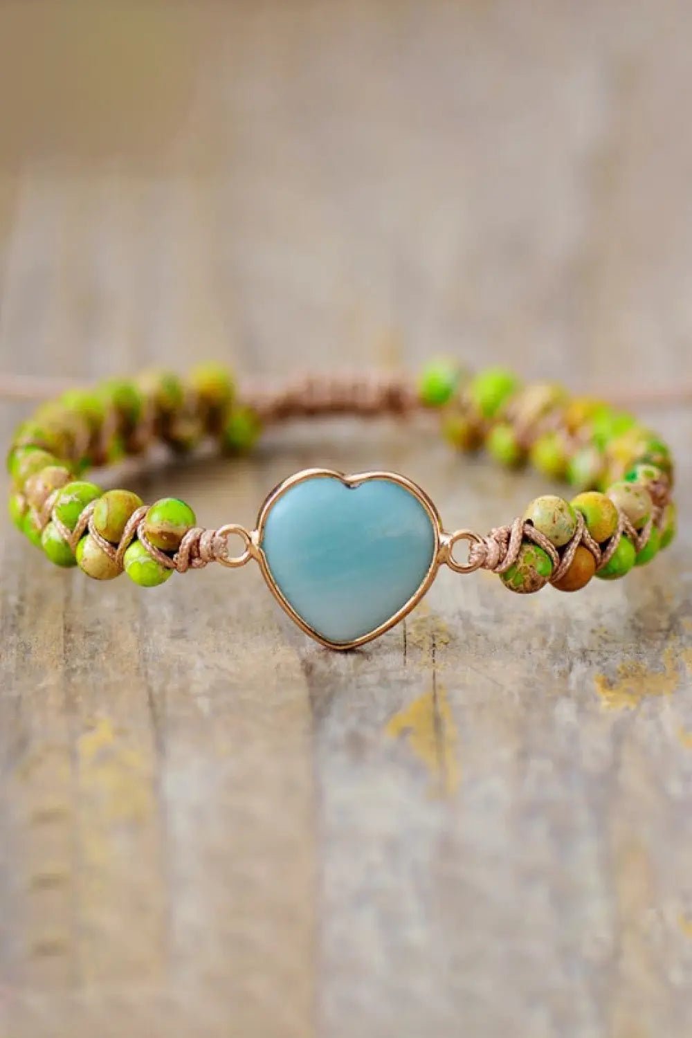 Handmade Heart Shape Natural Stone Bracelet 2668south