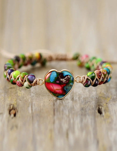 Load image into Gallery viewer, Handmade Heart Shape Natural Stone Bracelet 2668south
