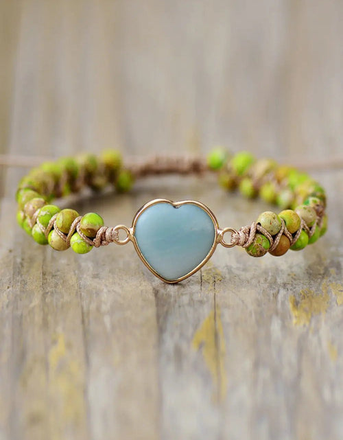 Load image into Gallery viewer, Handmade Heart Shape Natural Stone Bracelet 2668south
