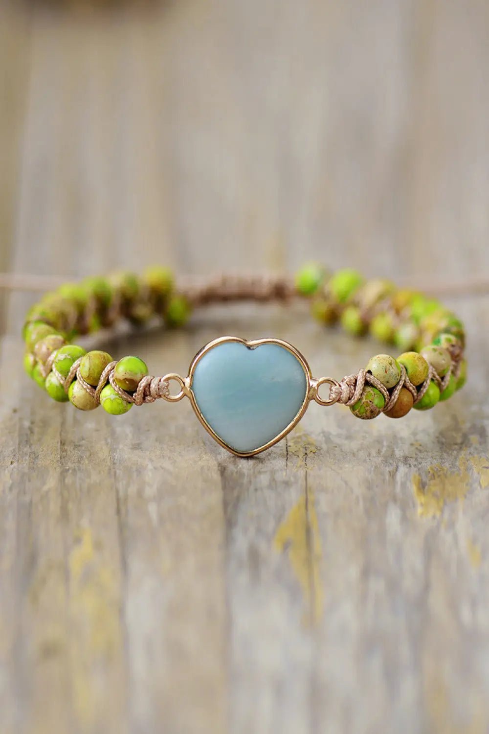 Handmade Heart Shape Natural Stone Bracelet 2668south