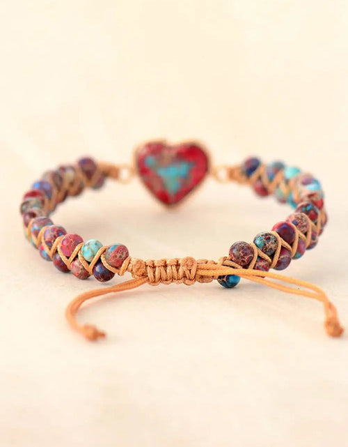 Load image into Gallery viewer, Handmade Heart Shape Natural Stone Bracelet 2668south
