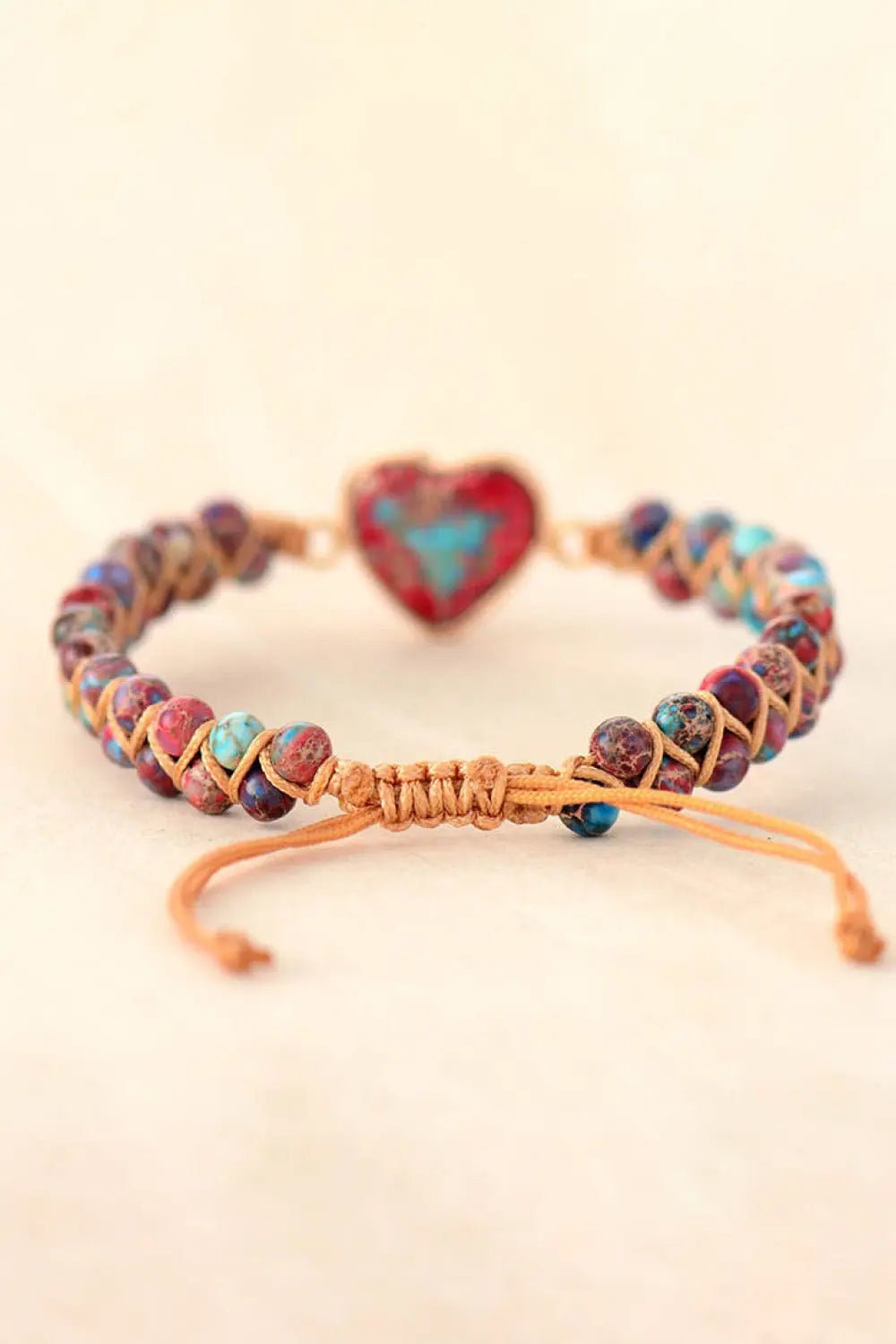 Handmade Heart Shape Natural Stone Bracelet 2668south