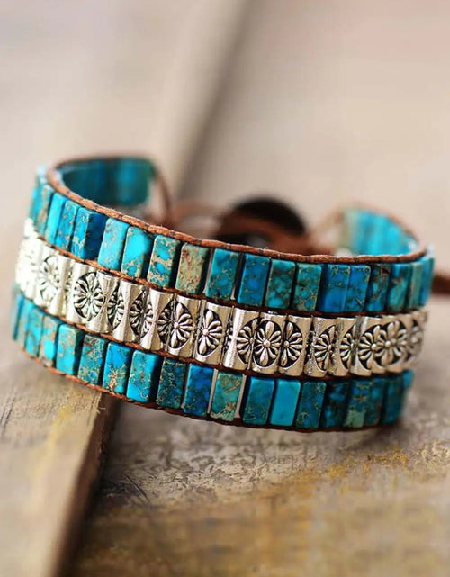 تحميل الصورة إلى عارض المعرض، Handmade Triple Layer Natural Stone Bracelet 2668south
