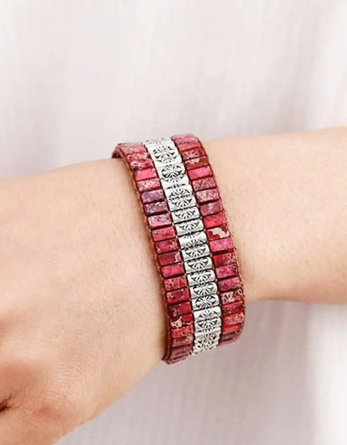 تحميل الصورة إلى عارض المعرض، Handmade Triple Layer Natural Stone Bracelet 2668south
