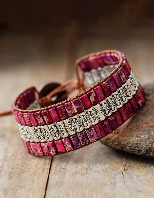 تحميل الصورة إلى عارض المعرض، Handmade Triple Layer Natural Stone Bracelet 2668south
