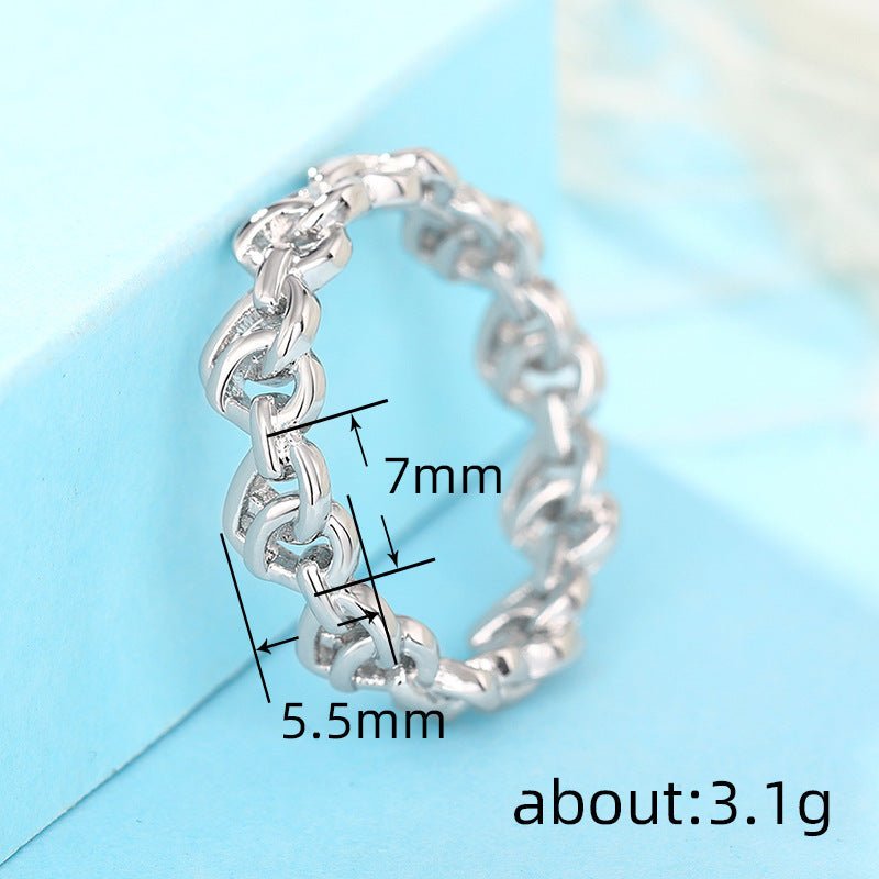 Heart-shaped Chain Ring Women's Simple Fashion 2668south