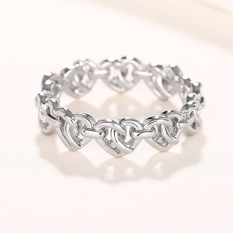 Heart-shaped Chain Ring Women's Simple Fashion 2668south