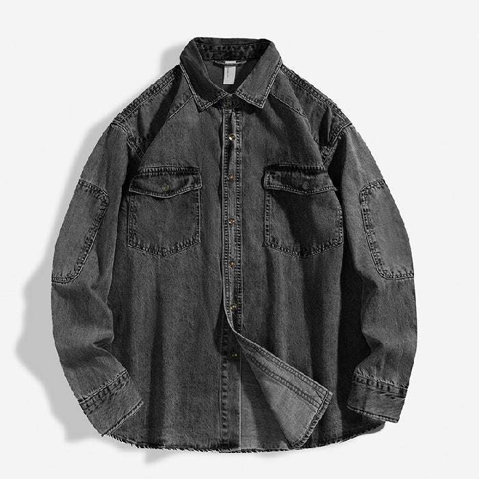 Heavy Washed Shirt Coat Men's Loose 2668south